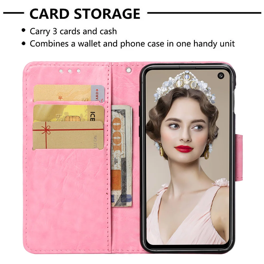 

Lady Wallet Case For Samsung Galaxy S10 S10e Note 9 A6 A7 2018 J8 J7 J6 J4 Plus Premium Leather Card Pocket Cases For Samsung