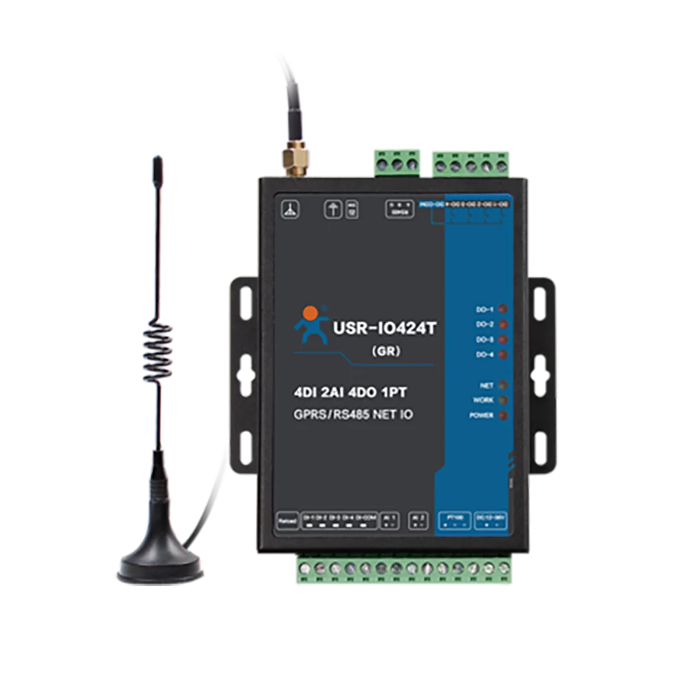 USR-IO424T-GR 4 канала сети IO контроллер с GSM/GPRS Поддержка USR облако IO 4DI/4DO/2AI/1PT