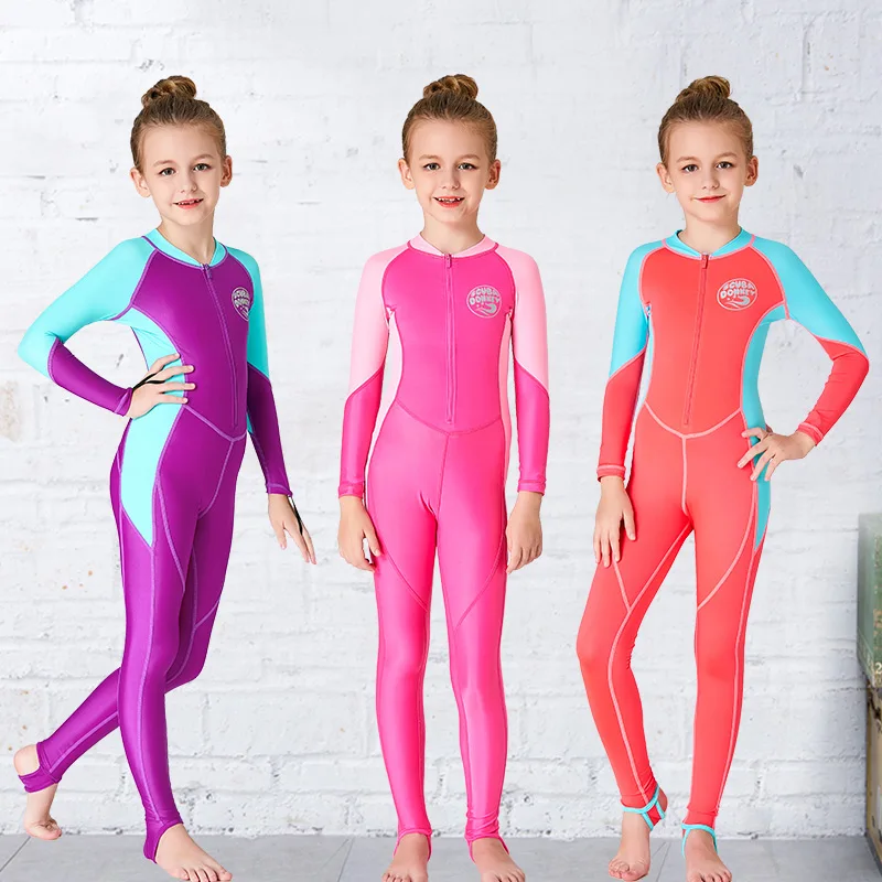 Combinaison de plong/ée Femme Longueur de Natation Surfing Combinaison de Plong/ée Maillot de Bain /à Longues Manches Maillot de Bain 1 Pi/èce All-in-One Wetsuit