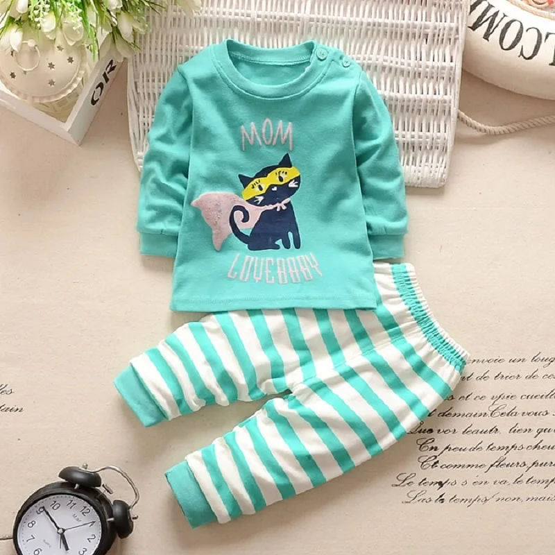 

JKBBSETS Winter Baby Clothing Sets For Girls Boys Cotton Long Sleeve+Pant Kid Children Baby Girl Boy Clothes Underwear Pajamas