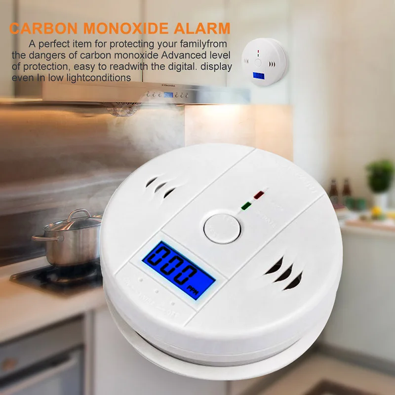 

LCD CO Carbon Monoxide Detector CO Sensor Work Alone -in 85dB Sound Independent Carbon Warning Alarm Home Sucurity Supplies