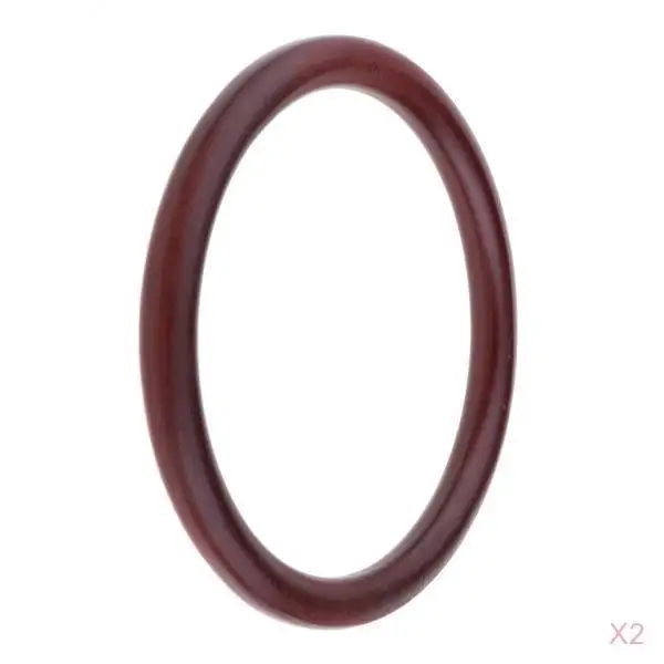 2pcs Wooden Round Shaped Handles Replacement for Handmade Bag Frame Purse Handle Shopping Tote