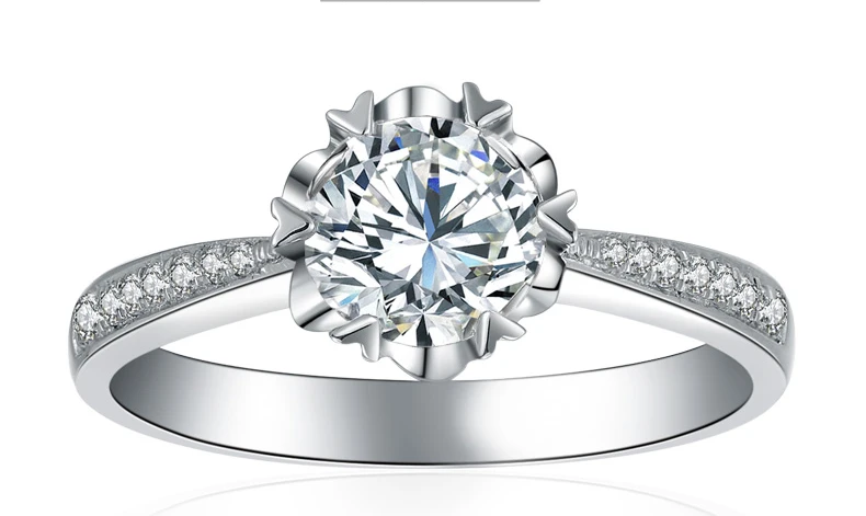 Натуральное moissanite 18K Золотое кольцо Настоящее 18K Золотое кольцо из цельного золота Модная классика вечерние ювелирные изделия Новинка