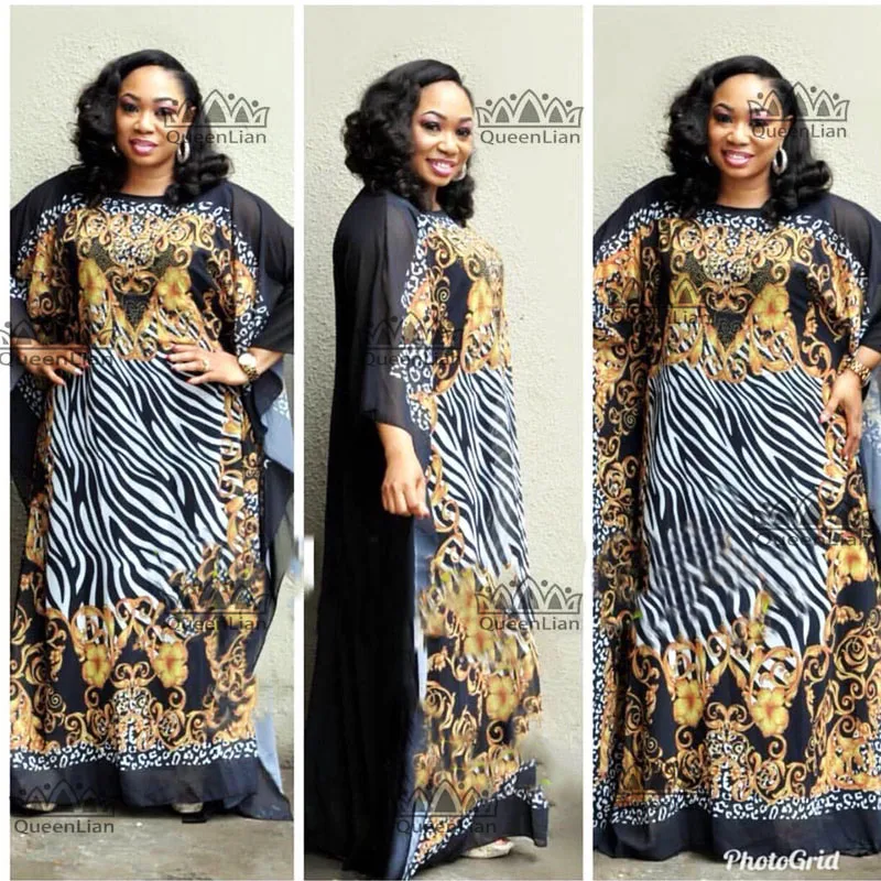 

New Fashion Super Size African Loose Long Dashiki Traditional Party Dress for Lady
