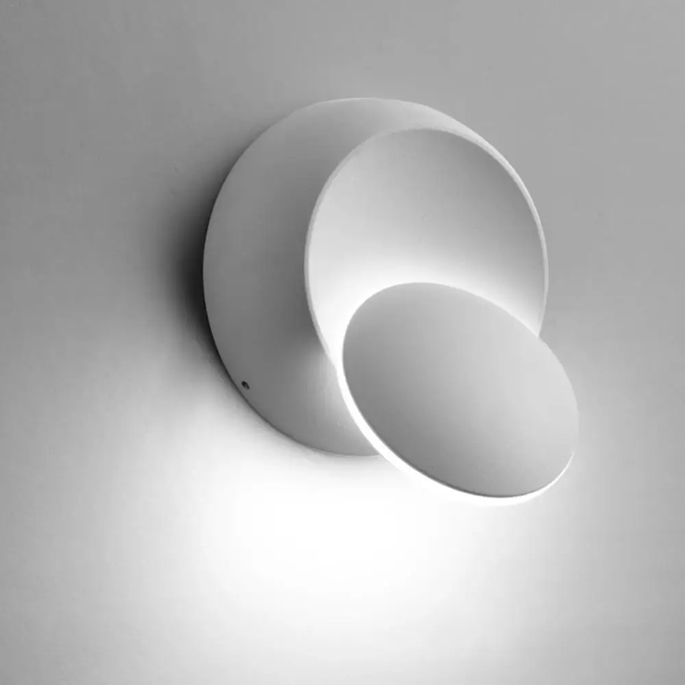 

ICOCO Simple Bedroom Bedside Wall Lamp Led Creative Living Room Dining Room Aisle Round Wall Light Adjustable Drop Shipping