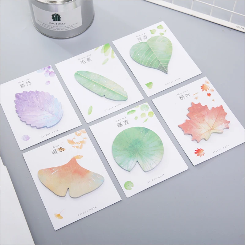 

30 Pcs/Lot Colored leaves leave a message memo pad planner sticky note paper sticker kawaii stationery pepalaria 30 pages