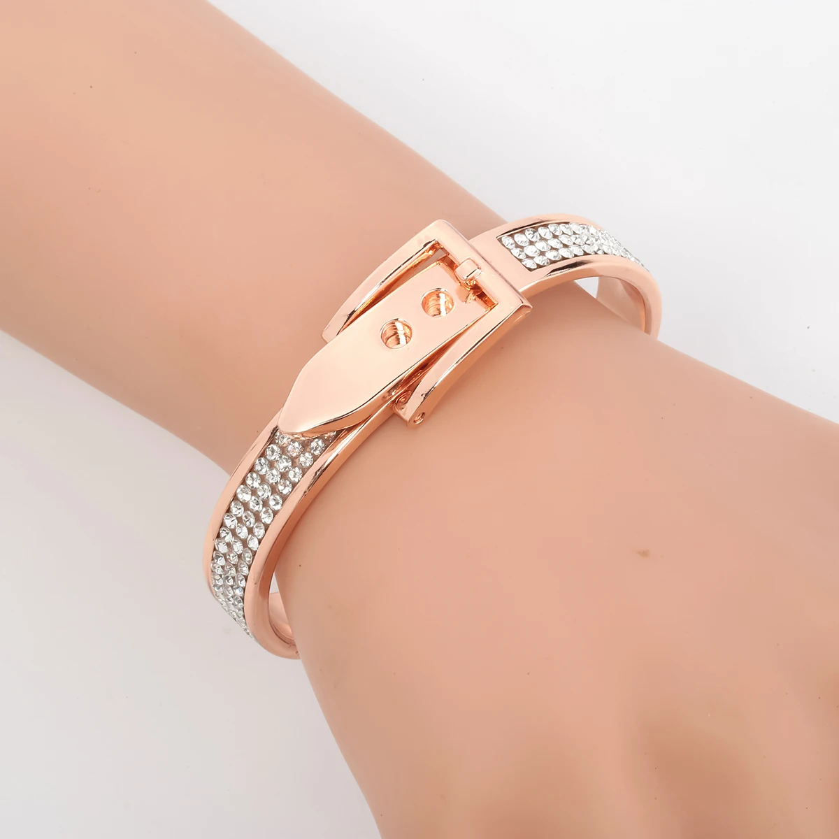YACQ ремень браслет модные украшения подарок для женщин ее жены серебро розовое золото цвет кристалл FT05 дропшиппинг регулируемый