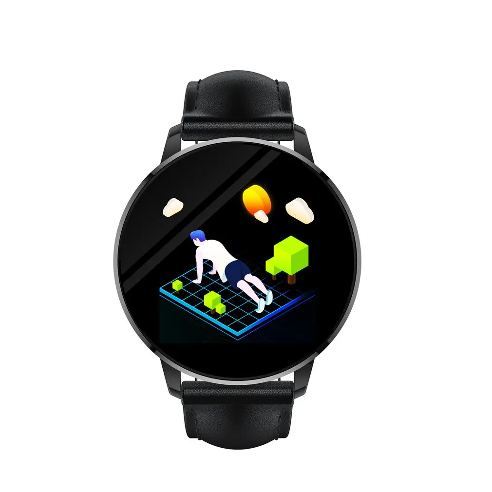 

W3 Smart Watch IP67 Waterproof Blood Pressure Blood Oxygen Heart Rate Monitor Smart Fitness Tracker Black Leather Strap