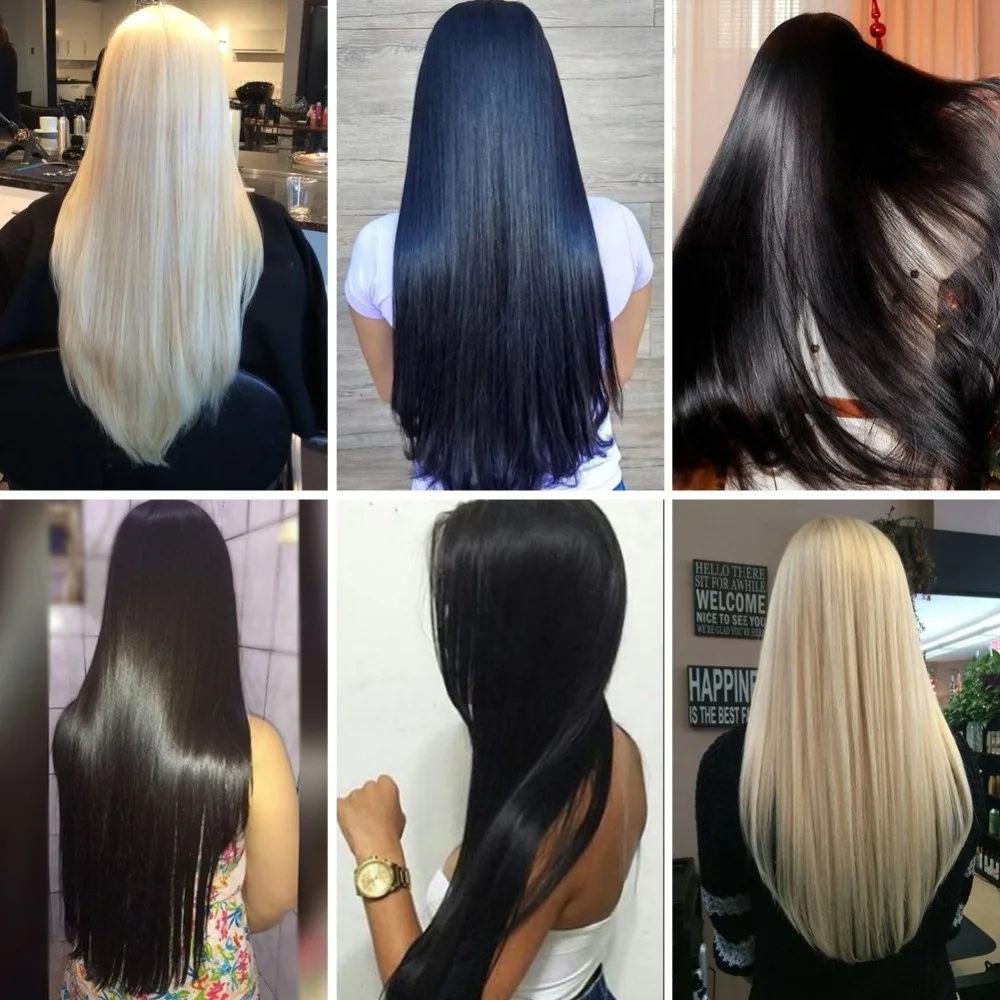 Lydia Synthetic Yaki Straight Hair Weave Hair Bundles 18inch-22inch 4pcs/Pack With Free Closure Extensions