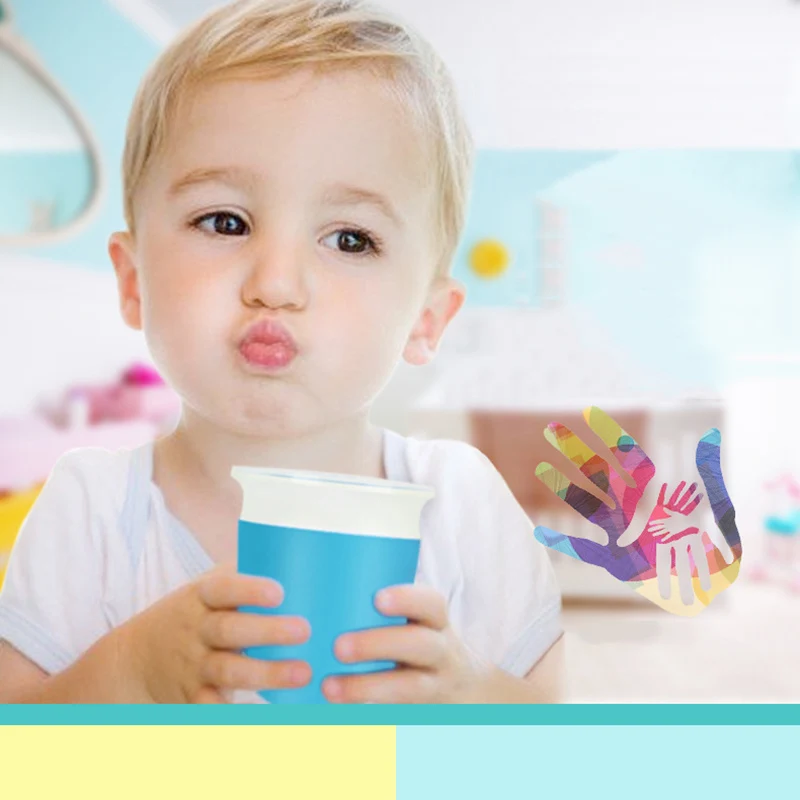 Baby Learning Drinking Cup Safe 360 Degree Water Milk Straw Children Two Holder Leak-proof Learn Drink Training Cup 260ml BB5058 (8)