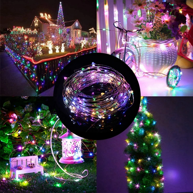 2 м 5 м 10 м Медный Серебряный провод USB светодиодный струнный светильник водонепроницаемый праздничный свет для сказочной рождественской свадебной вечеринки украшения
