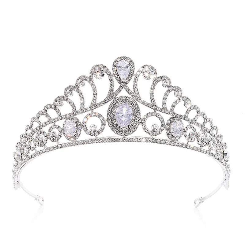 Luxury Jewelry Bridal CZ Tiara Crown Headband Cubic Zirconia Tiara