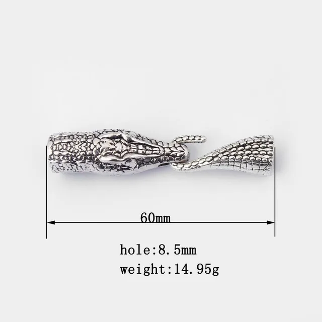2sets Fashion Hook Clasp Wolf Snake Crocodile Head And Tail Hook Clasp For 12*6mm 6/8mm Leather Cord Bracelet Necklace Making 7