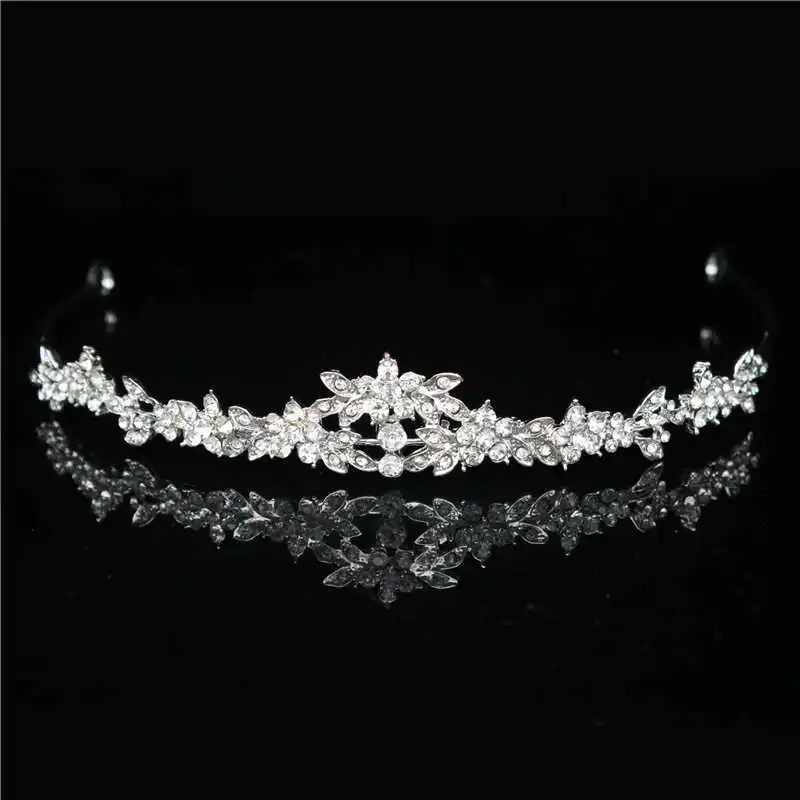 19 Designs Crystal Wedding Bridal Tiara Crowns for Women Princess Hair Ornament Fashion Bride Headpiece Hair Jewelry Accessories - Metal color: Bride Tiara 14