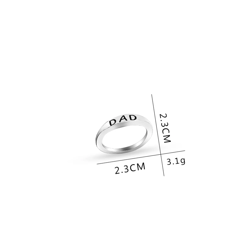 Бескорыстное кольцо с надписью DAD простое прозрачное кольцо для мамы подарок на день матери принт кольцо для мамы для женщин подарок на день отца dady