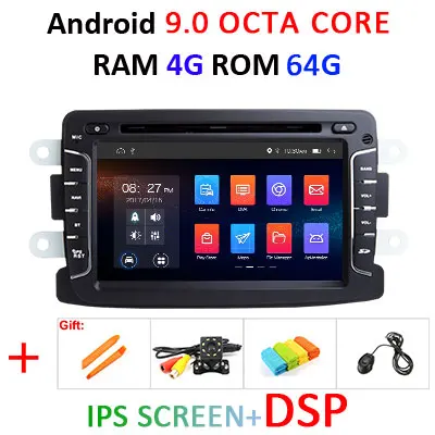 DSP ips 4GB 64G Android 9,0 Автомобильный мультимедийный gps для Dacia Sandero Duster Captur Lada Xray 2 Logan 2 Dokker Lodgy 2012 - Цвет: 9.0 4G 64G IPS DSP