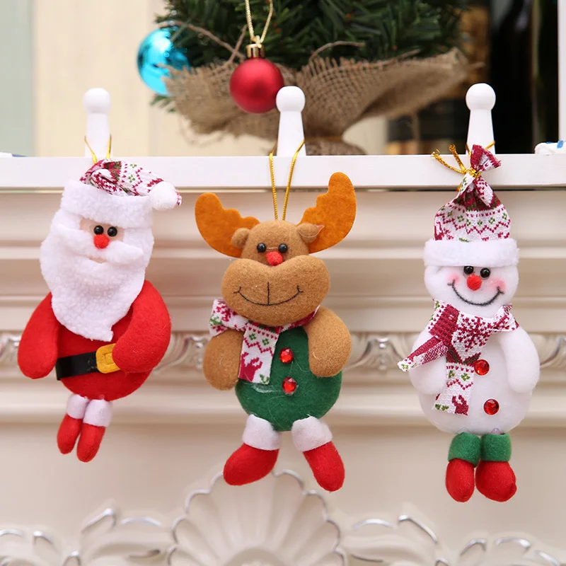 

Merry Christmas Ornaments Gift Santa Claus Snowman Tree Toy Doll Hanger Decor for Home Party