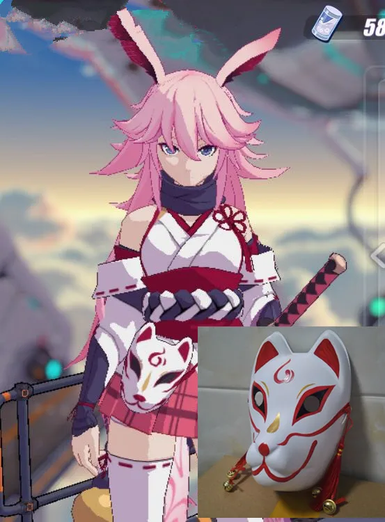 

MmiHoYo Yae Sakura MASK Full Face Hand-Painted Fox Mask Cosplay Masquerade Halloween Party Masks