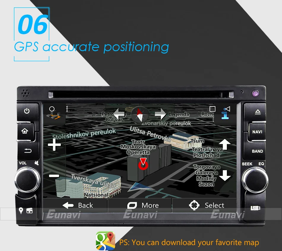 Sale Eunavi Quad Core Universal 2 Din Android 9.0 Car radio dvd multimedia Player Capacitive Touch Screen Audio Stereo GPS Navigation 9