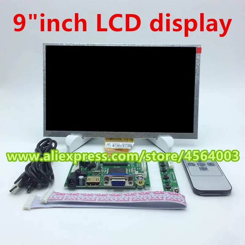 

9 inch 800*480 TTL controller HDMI VGA 2AV matrix display screen Audio LCD Monitor AT090TN10 driver board for Raspberry pi PC
