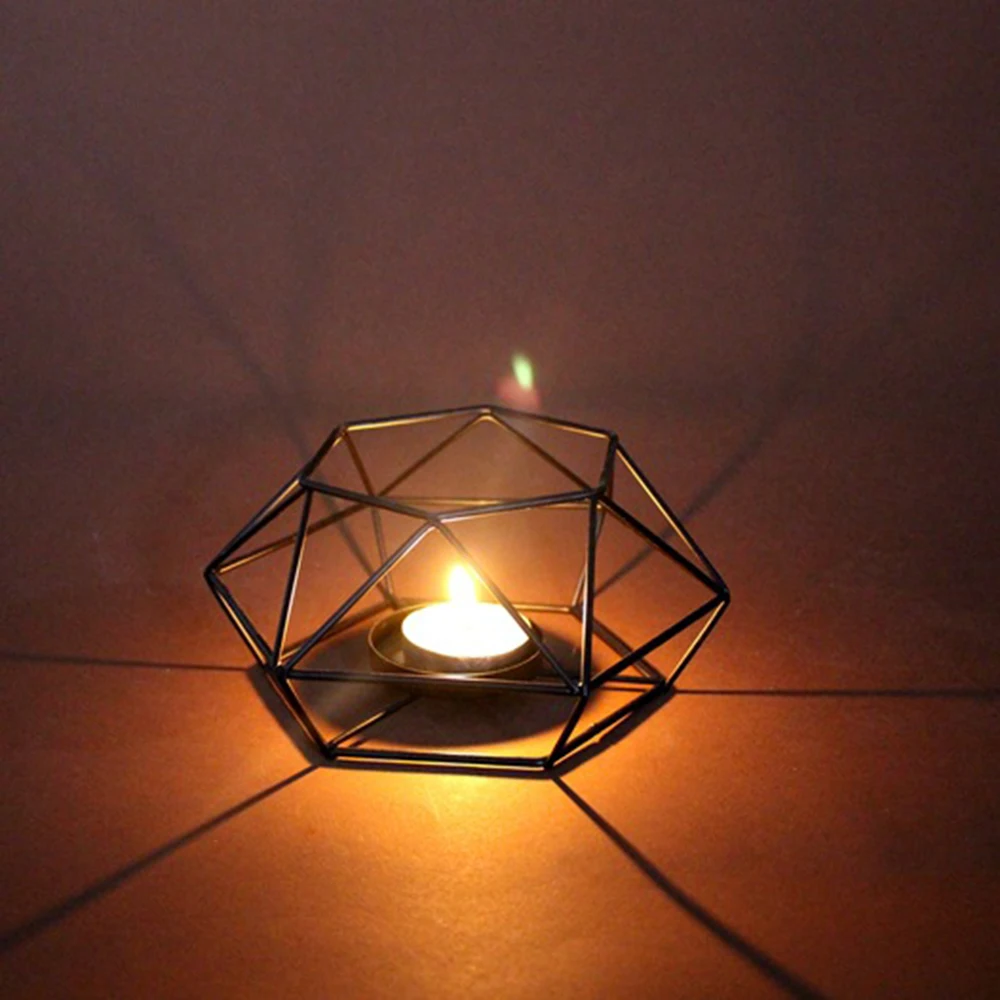 Geometry America Style Tea light Candle Holders Tabletop Aritist Craft
