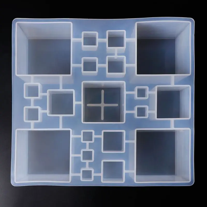 Силиконовая форма, совпадающий куб, зеркало разных размеров, комбинированное, сделай сам, для изготовления ювелирных изделий, для украшения торта, ремесла, инструменты из эпоксидной смолы, формы