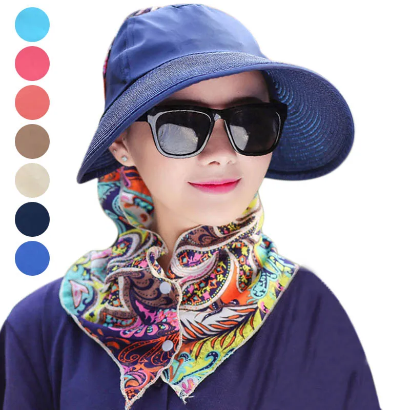 

Newly Women Sun Hat Wide Brim Foldable UV Protection Summer Beach Visor Cap