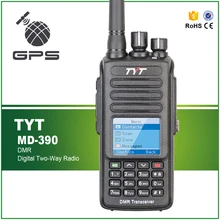 Original 5 W Digital de Walkie Talkie TYT MD-390 IP-67 A PRUEBA de agua GPS Función 2200 Mah Li-ion con el Auricular y el Cable