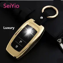 Лидер продаж SeiYio брелок автомобиль чехол сумка для Toyota RAV4 сплав и кожи творческий стиль автомобиля крышка для умный ключ для Тойоты