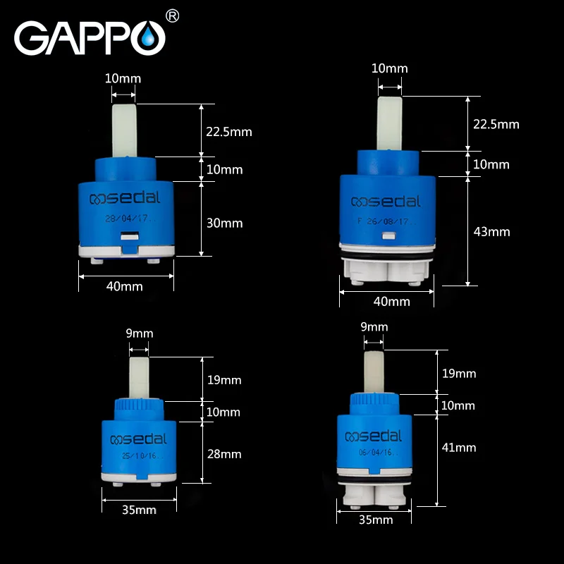 GAPPO картриджи крана 35 мм 40 мм керамический кран картридж смеситель низкий крутящий момент кран аксессуары шпиндель вращение плоское основание