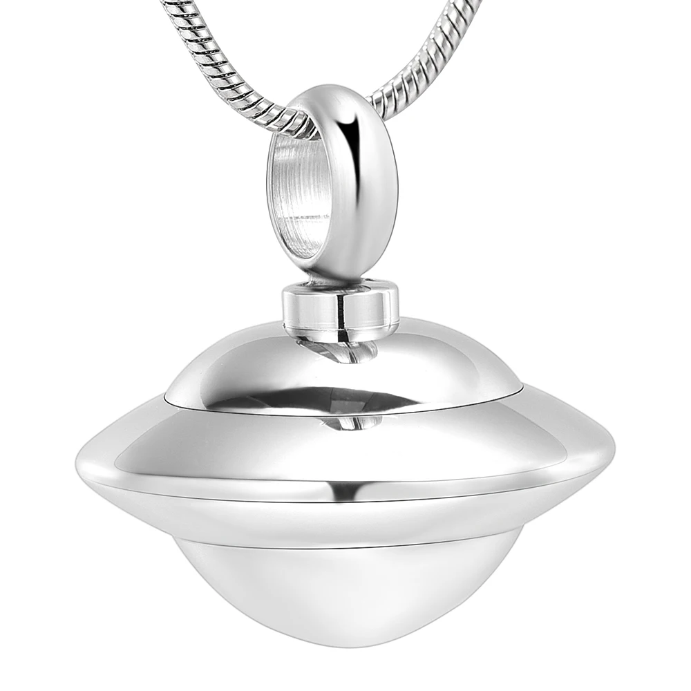 

Stainless Steel Urn Keepsake Jewelry UFO Shape Heart Urn Cremation Pendant Memorial Necklace for Ashes Holder