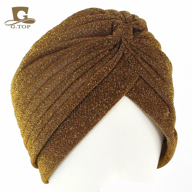 

New shiny turban Muslim Hijab Hat Cap Bonnet Headscarf