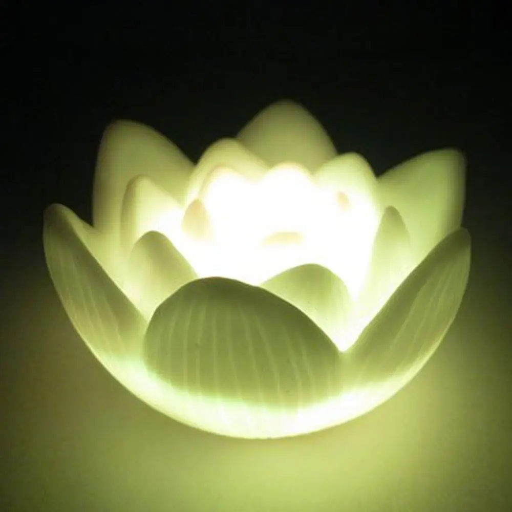

2pcs Color Changing LED Lotus Flower Romantic Love Mood Lamp Night Light,Seven Color Changing
