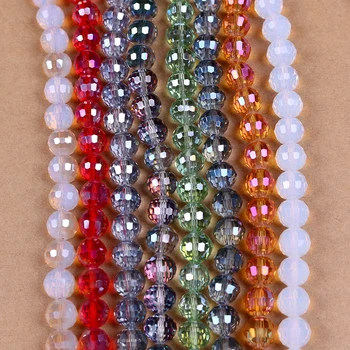 

70Pcs Faceted Glass Plated Beads 8/10MM Crystal Round Felt Balls Beads For Making DIY Crafts Supplies Jewelry Material Wholesale