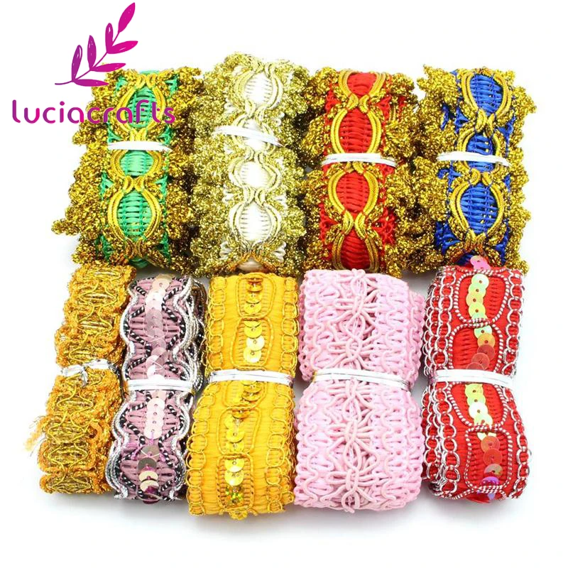 Lucia crafts 12 ярдов приблизительно 10-35 мм случайная кружевная лента различные украшения кружево отделка шитье украшения аксессуары T0507