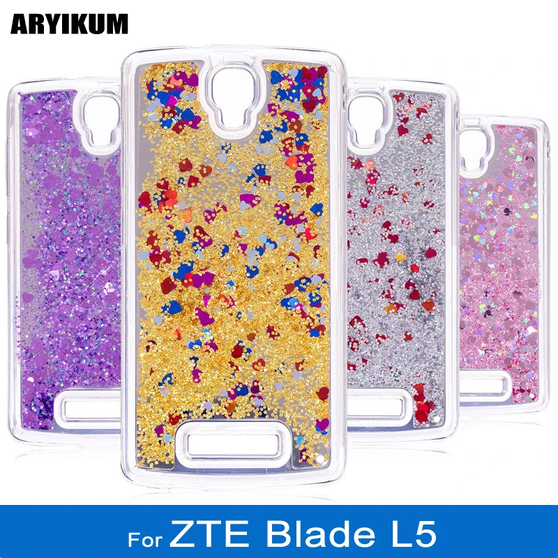 For ZTE L5 Case Funda Blade L 5 Luxury Glitter Liquid Quicksand Mirror Silicone Back Cover Phone |