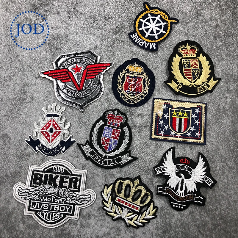 

JOD Army Military Motif Badge Embroidery Patches Fabric Sticker Iron on Sewing Patch Decorate Biker Punk Patch Soccer Badge