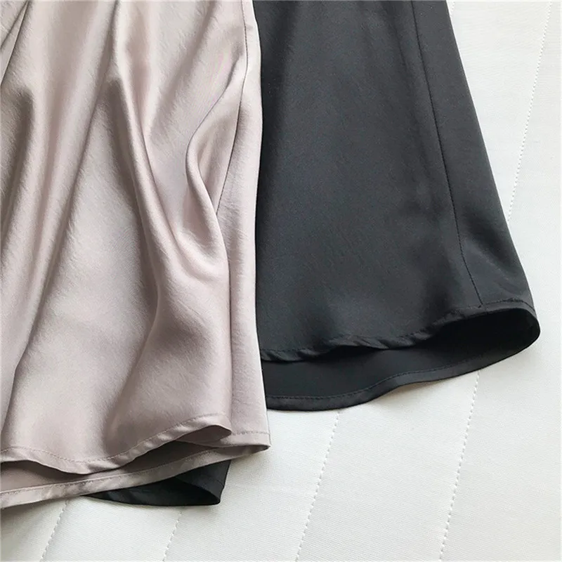 Vintage Summer Satin Skirt 2019 Long High Waist Midi Skirt For Women's A-Line Elegant Autumn Woman Fishtail Skirts Y0320 (12)
