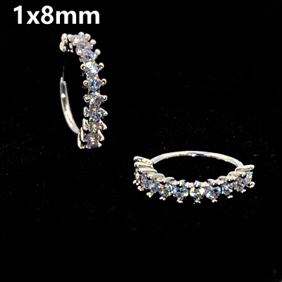 Round Zircon Bendable Gem Ring Bendable Seamless Nose Ring Surgical Steel Crystal Ear Trague Cartilage Earring Piercing 1mm