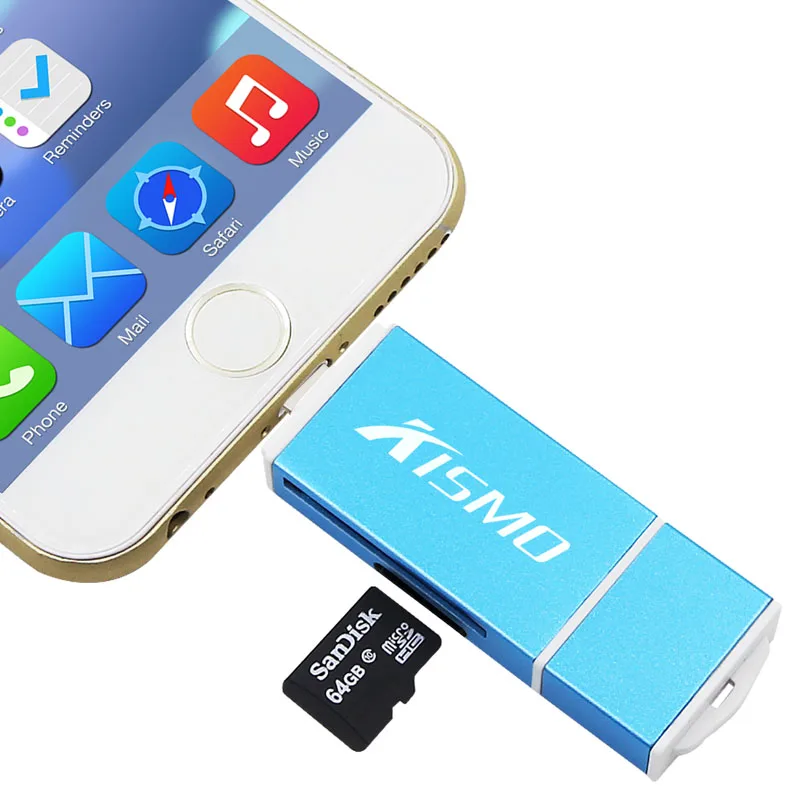 Карта памяти Kismo 3 в 1 OTG USB флеш накопитель Micro SD TF картридер для iphone X 8 7 6 Plus iPad Air Pro S6
