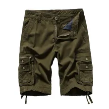 Летние короткие мужские повседневные однотонные пляжные рабочие шорты с карманами удобные мужские шорты-Карго