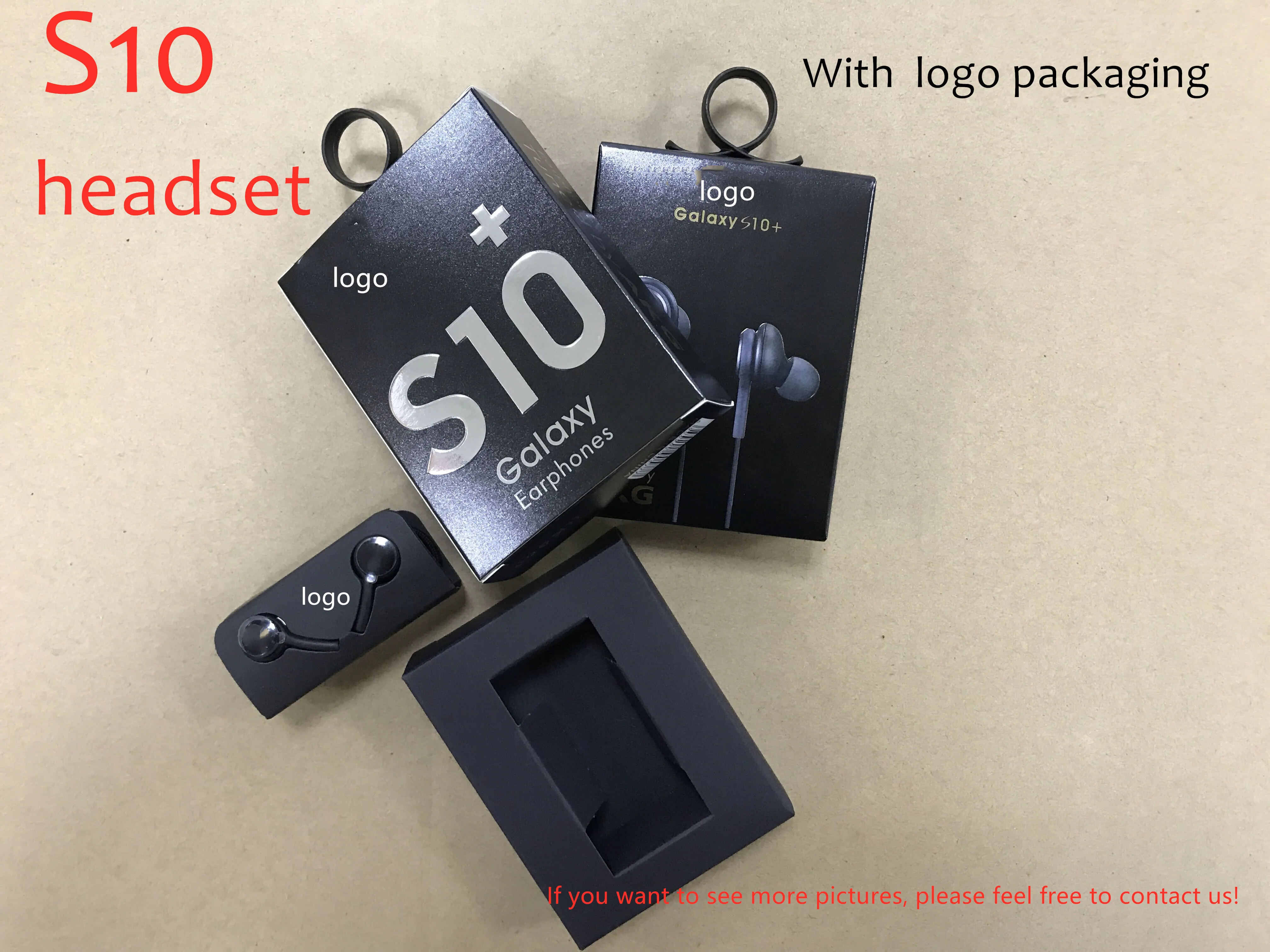 

100PCS new wholesale high quality headset in ear headphones earphone With Remote Mic for 3.5mm plug S10 With logo packaging