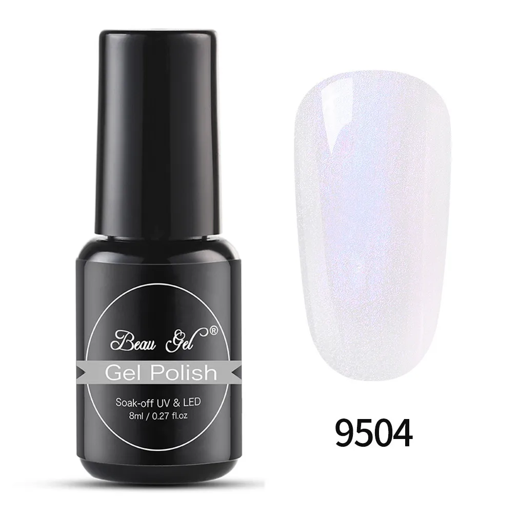 Beau Gel 8ml Shell Mermaid UV Gel Varnish Pearl Shell UV LED Gel Polish Semi Permanent Hybrid Varnish Soak Off Gel Nail Polish - Цвет: BKJ9504