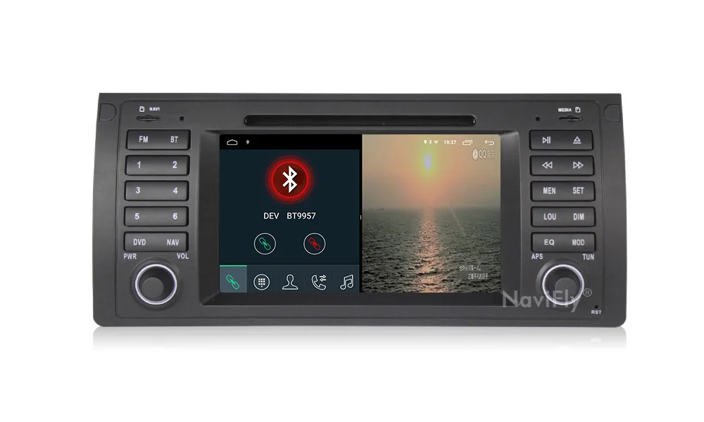 Discount Navifly Android9.1 RDS 32G ROM 2G RAM 4G WIFI Car Multimedia player For BMW E39 E53 X5 dvd gps OBD2 DAB+ Steering wheel controls 23