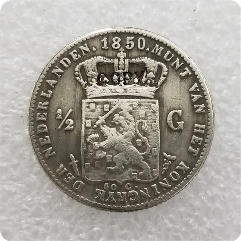 1850,1853 1/2 гульден копия монет - Цвет: 1850