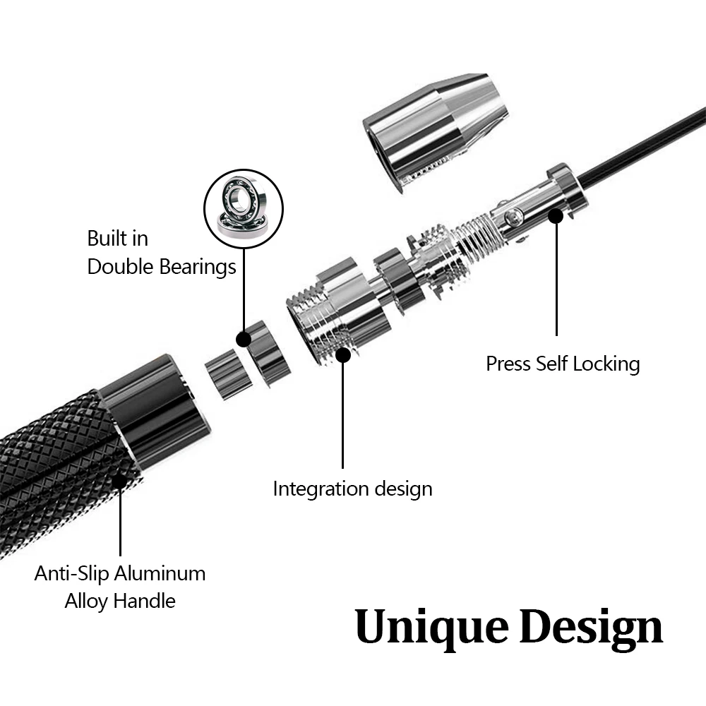 Скоростная Скакалка Self-запирающийся алюминиевый Нескользящая ручка скакалки регулируемые скакалки для детей, мужчины Потерянный вес