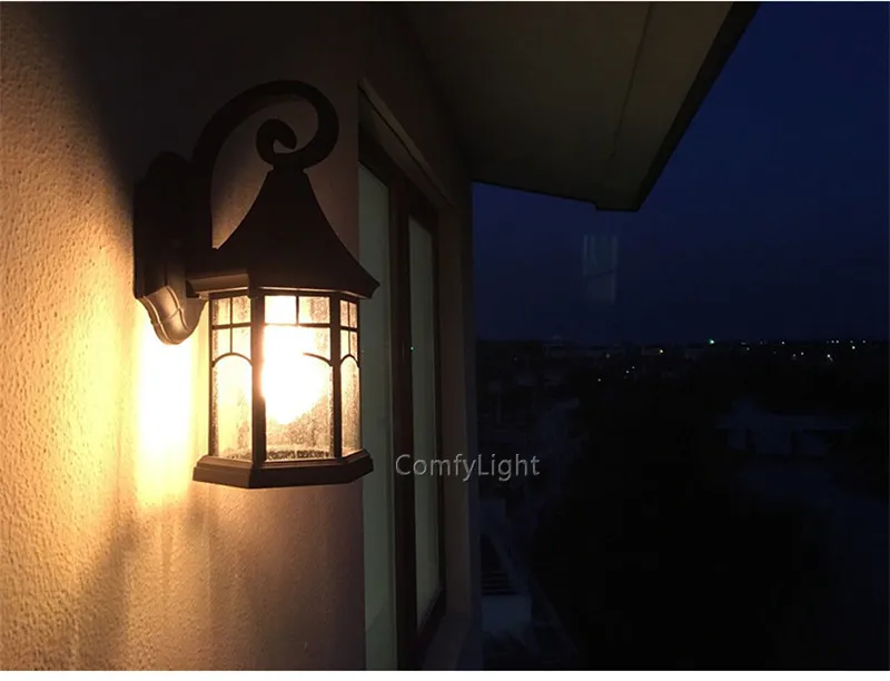 Sconce da Lâmpada de Vidro do Vintage Lâmpada de Parede ao ar Pátio com Jardim Varanda à Prova Iluminação de Parede Livre Levou Villa Designer Real Casa - Pátio d' Água 6 villa designer real casa pátio com jardim