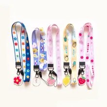 Cute Student Card Set Lanyard Small Fresh Flower Lanyard Phone Case Lanyard