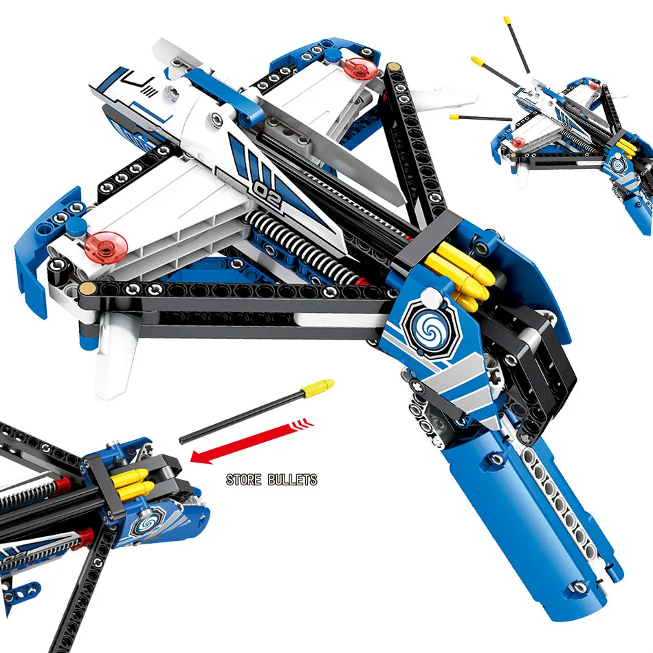 

322pcs Crossbow Pistol Shooting Toys Building Blocks Compatible Legoingly Technic Weapon Bolt Gun Archery Bricks For Friends Boy