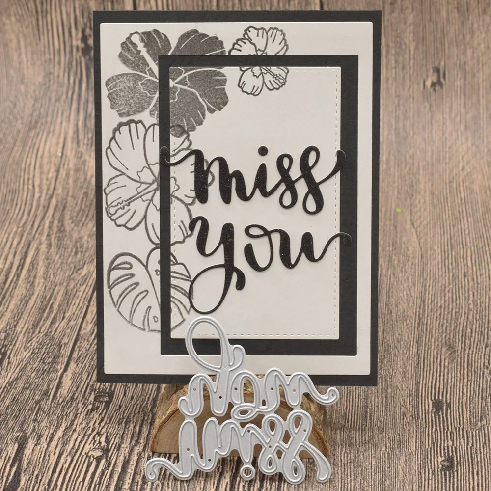 

Miss You Letter Metal Cutting Dies Words for Scrapbooking Album Greeting Card Making Paper Embossing Die Cuts